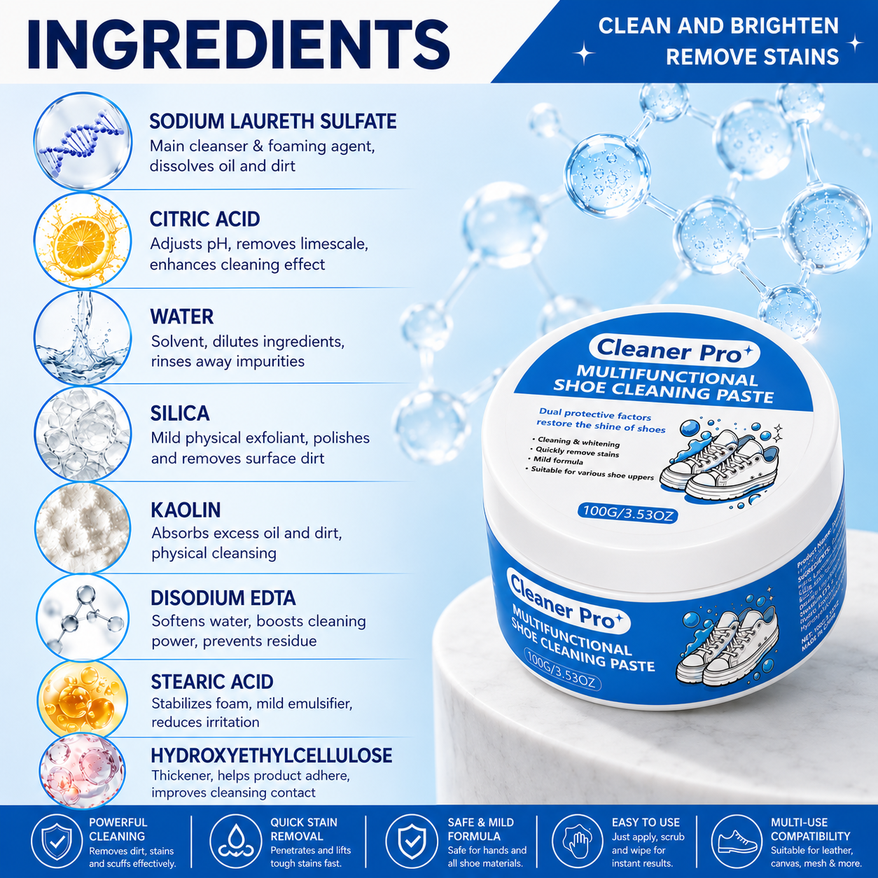 ✨ Cleaner Pro Crème – Deep Clean & Stain Removal 👟